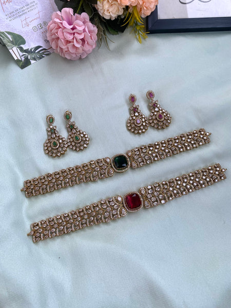 Victorian AD Long Choker with Earrings