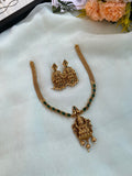 Lakshmi Green Stone Necklace with Earrings