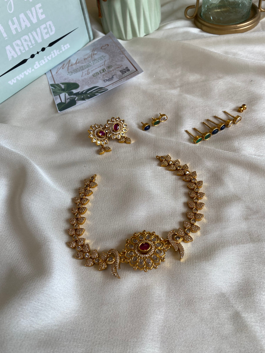 AD Changeable Necklace with Changeable Earrings in Colors