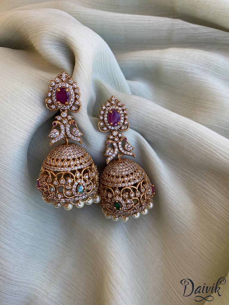 Ad deals stone jhumkas