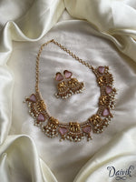Elephant Guttaspusalu Necklace In 5 Variants Light Pink Necklace