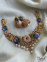Meenakari Ad Work Necklace With Earrings Neckwear/necklace