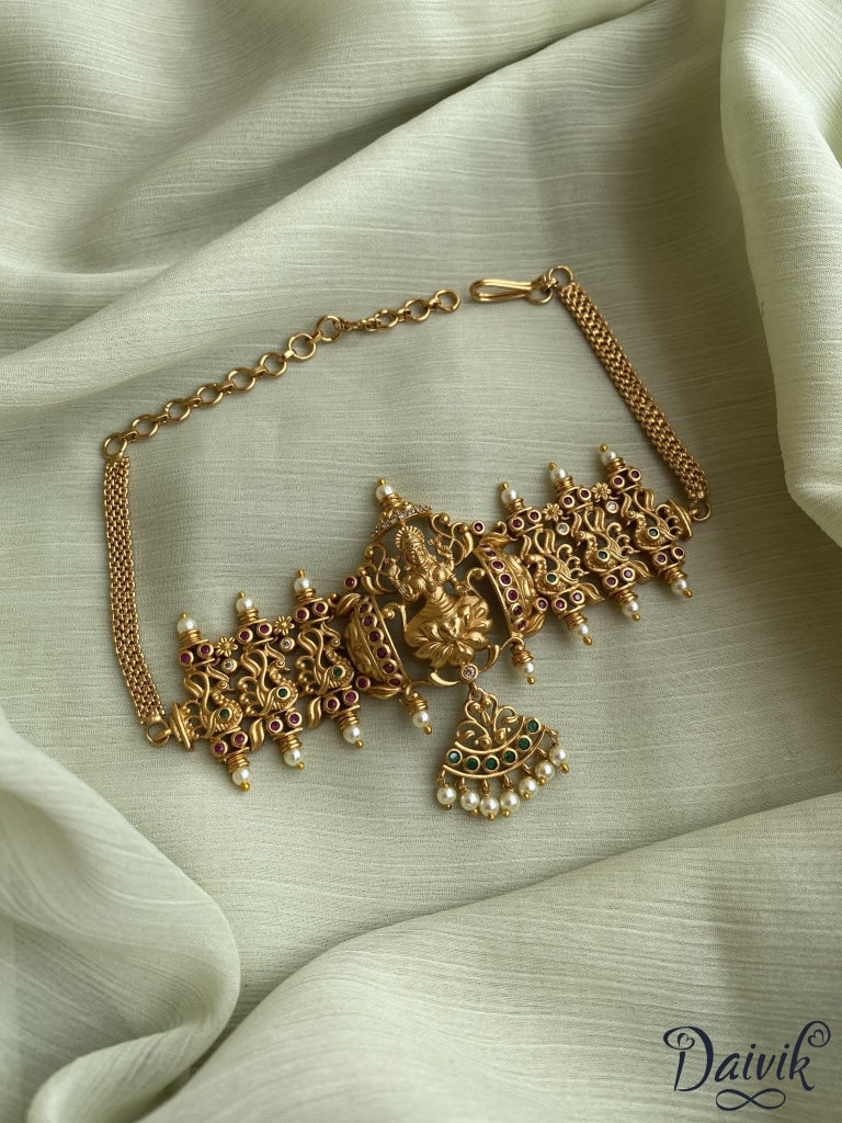 Lakshmi Choker Set Temple Jewellery Choker Gold Antique Lakshmi