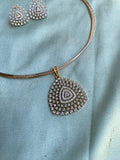 Diamond Look Alike Hasli Necklace with Earrings