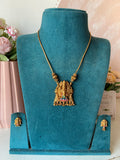 Affordable Meenakari Balaji and Lakshmi Long Chain with Earrings