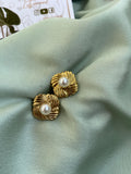 Anti Tarnish Texture Pearl Earrings