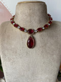 AD Pendant Droplet Necklace with Earrings in 2 Colors (Price for Each)