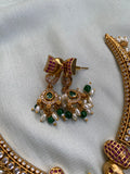 AD Lakshmi Elephant Pendant Necklace with Earrings