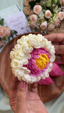 Real Look alike Foam Handmade Malli Lotus Center Hair Clips