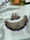 AD Purple Choker with Earrings