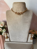 Kemp Traditional Peacock Mesh Necklace with Earrings (Front-Open)