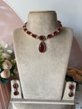 AD Pendant Droplet Necklace with Earrings in 2 Colors (Price for Each)