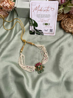 Lotus Kemp White Beads Choker