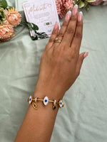 Anti Tarnish Evil Eye Charm Bracelet