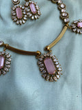Moissanite Hasli Pendant Necklace with Earrings in 5 Colors