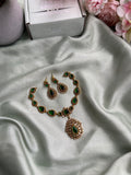 Jyothika Mam Inspired AD Green Pendant Necklace (Prices for Short, Long and Combo)