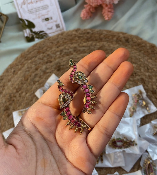 Kemp Ruby Green Peacock Earrings
