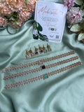 Simple leaf Dainty AD Necklace with Earrings in 3 Colors (Price for Each)