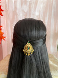 Floral Antique Ruby Green Jada Billai / Choti / Hair Accessory