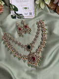 Two line Mossanite Necklace with Earrings