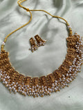 Lakshmi Cluster Pearl Necklace with Earrings