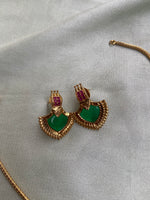 Gold Polish Pendant Necklace with Earrings in two colors (Price for Each)