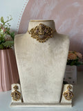 3D Antique Lakshmi Peacock Choker with Balis