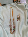 Multicolour pearl Mala with earrings
