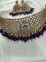 AD Purple Choker with Earrings