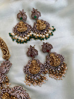 Antique Lakshmi AD Necklace with Earrings in Two Variants