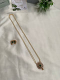 AD pendant pearl chain with earrings
