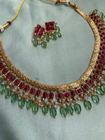 Strawberry beads Kemp Necklace with Studs