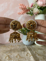 Peacock Antique Pearl Jhumkas