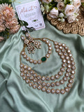 Isha Ambani Inspired Moissanite Layered Necklace with Earrings