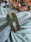 Victorian Spiral Green AD Bangles