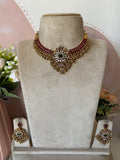 AD Hasli Ruby Green Necklace with Balis