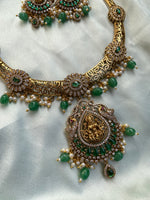 Hasli Lakshmi Pendant Necklace with Earrings in two Colors (Price for Each)