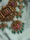 The “Ayodhya Ram-Parivar” Meenakari Long Haram with Jhumkas