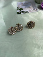 Victorian peacock studs with adjustable ring