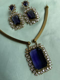 AD Color Pendant Hasli Necklace with Earrings in 4 Colors (Price for each)