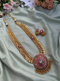 Pure Kemp Brass Jadau Kundan Stones Circle Pendant Kasumala with Jhumkas