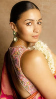 Alia Bhatt Inspired Moissanite Green Carved Stone Earrings