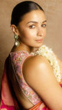 Alia Bhatt Inspired Moissanite Green Carved Stone Earrings