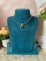AD Diamond Necklace with earrings in 4 colours