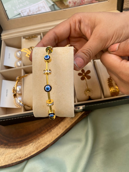 Anti Tarnish Evil Eye Bracelet