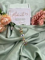 Anti Tarnish Evil Eye Charm Bracelet