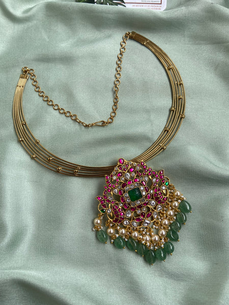 Pure Kemp Brass Pendant Hasli Necklace