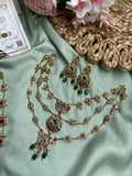 AD Three Line Pipe Necklace with Earrings in Two Styles (Price for Each)