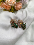 CZ Designer Leaf Earrings