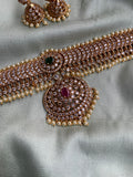 3 in 1 Pure kemp Jadau Choker with Jhumlas (Interchangeable Pendants)